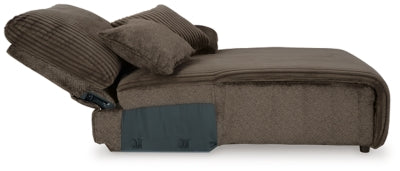 Right-Arm Facing Press Back Chaise In Solid Chocolate Fabric
