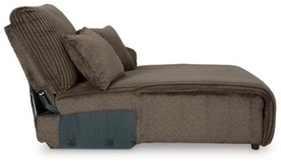 Right-Arm Facing Press Back Chaise In Solid Chocolate Fabric