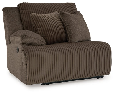 Left-Arm Facing Recliner In Solid Chocolate Fabric