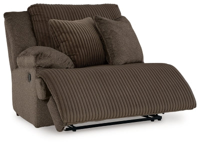 Left-Arm Facing Recliner In Solid Chocolate Fabric