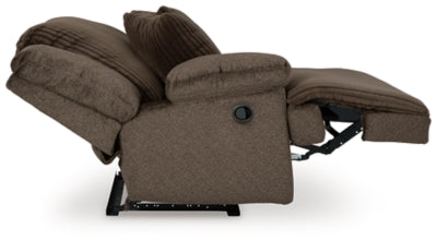 Left-Arm Facing Recliner In Solid Chocolate Fabric
