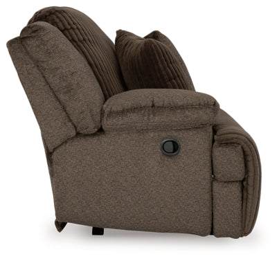 Left-Arm Facing Recliner In Solid Chocolate Fabric
