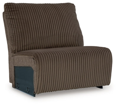 Armless Chair In Solid Chocolate Fabric