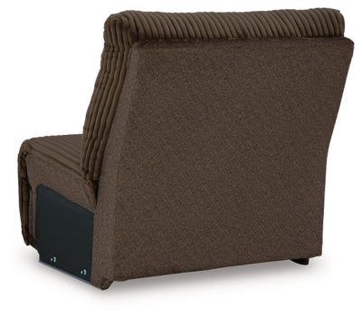 Armless Chair In Solid Chocolate Fabric