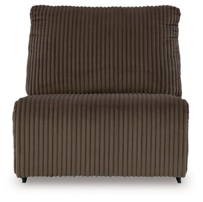 Armless Chair In Solid Chocolate Fabric