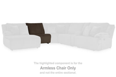 Armless Chair In Solid Chocolate Fabric