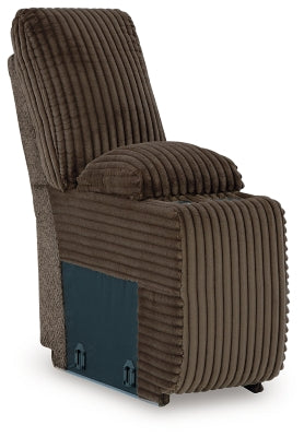 Console with Storage In Solid Chocolate Fabric