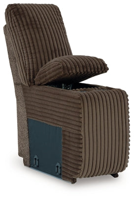 Console with Storage In Solid Chocolate Fabric