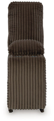 Console with Storage In Solid Chocolate Fabric