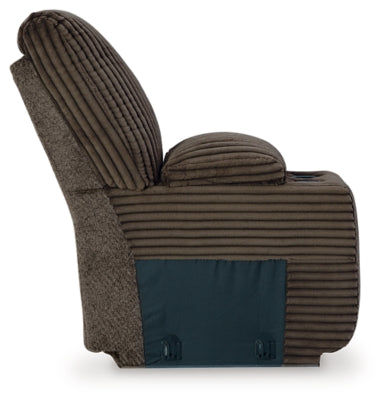 Console with Storage In Solid Chocolate Fabric