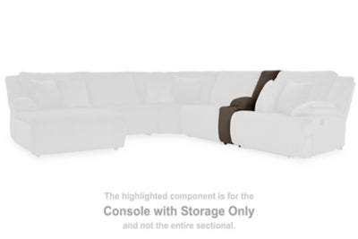 Console with Storage In Solid Chocolate Fabric