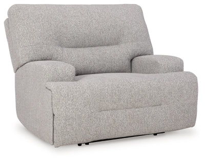 Oversized Power Recliner In Pewter Next-Gen Nuvella™;Fabric