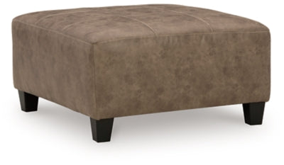 Oversized Accent Ottoman In Solid Fossil Fabric
