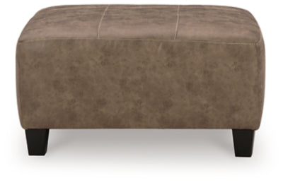 Oversized Accent Ottoman In Solid Fossil Fabric