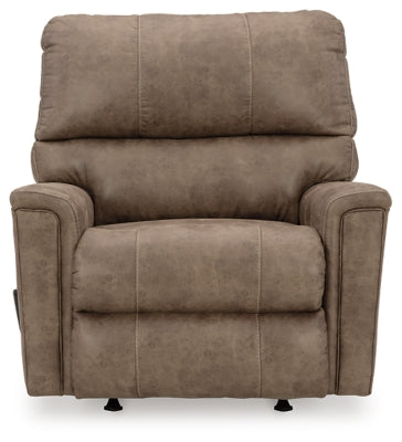Recliner In Solid Fossil Fabric