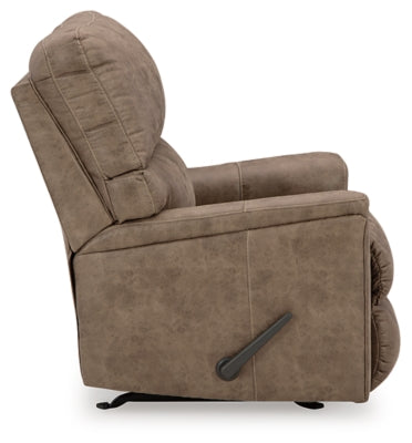 Recliner In Solid Fossil Fabric