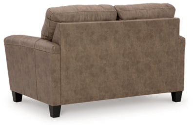 Loveseat In Solid Fossil Fabric