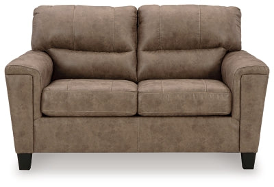 Loveseat In Solid Fossil Fabric