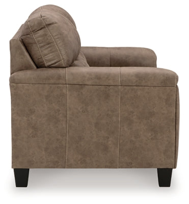 Loveseat In Solid Fossil Fabric