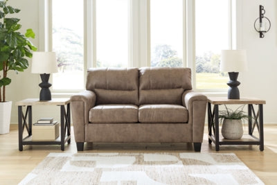 Loveseat In Solid Fossil Fabric