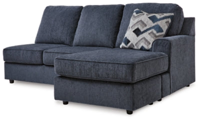 Right-Arm Facing Sofa Chaise In Solid Cobalt Fabric