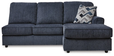 Right-Arm Facing Sofa Chaise In Solid Cobalt Fabric