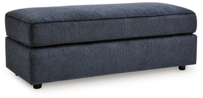 Oversized Accent Ottoman In Solid Cobalt Fabric