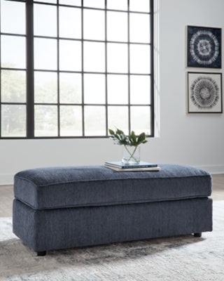 Oversized Accent Ottoman In Solid Cobalt Fabric
