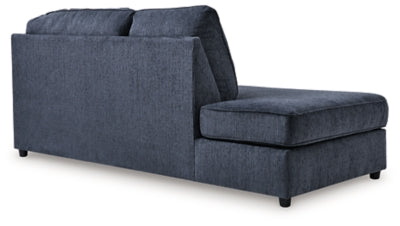 Left-Arm Facing Corner Chaise In Solid Cobalt Fabric