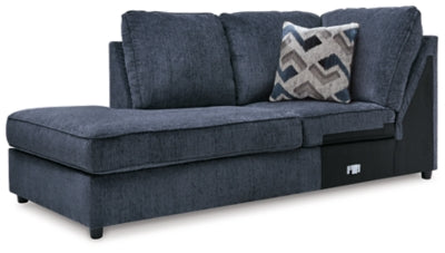 Left-Arm Facing Corner Chaise In Solid Cobalt Fabric