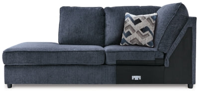Left-Arm Facing Corner Chaise In Solid Cobalt Fabric