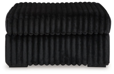 Oversized Accent Ottoman In Solid Onyx Fabric