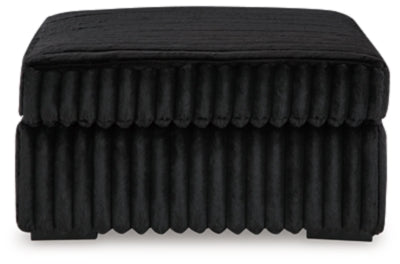 Oversized Accent Ottoman In Solid Onyx Fabric