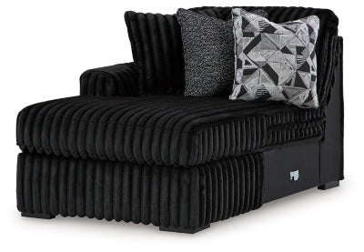 Left-Arm Facing Corner Chaise In Solid Onyx Fabric