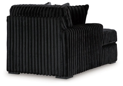 Left-Arm Facing Corner Chaise In Solid Onyx Fabric