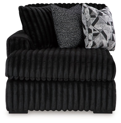 Left-Arm Facing Corner Chaise In Solid Onyx Fabric