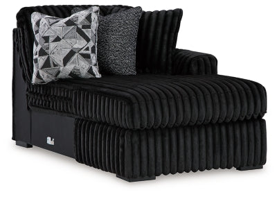 Right-Arm Facing Corner Chaise In Solid Onyx Fabric