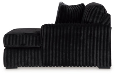 Right-Arm Facing Corner Chaise In Solid Onyx Fabric