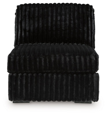Armless Chair In Solid Onyx Fabric