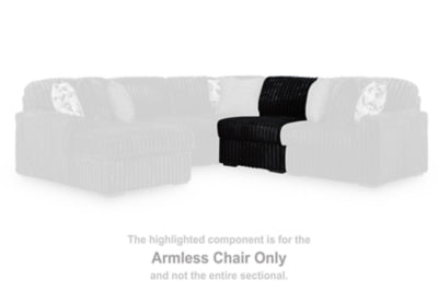 Armless Chair In Solid Onyx Fabric