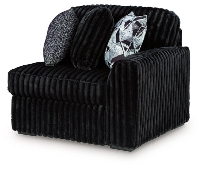 Right-Arm Facing Corner Chair In Solid Onyx Fabric