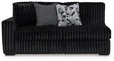 Left-Arm Facing Sofa In Solid Onyx Fabric