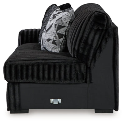 Left-Arm Facing Sofa In Solid Onyx Fabric
