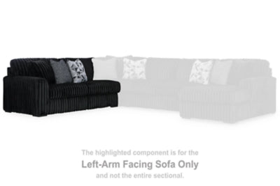 Left-Arm Facing Sofa In Solid Onyx Fabric