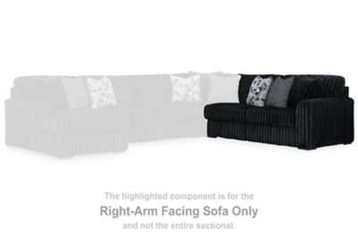 Right-Arm Facing Sofa In Solid Onyx Fabric