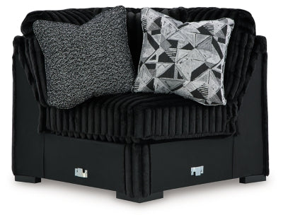 Wedge In Solid Onyx Fabric