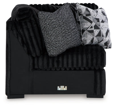 Wedge In Solid Onyx Fabric