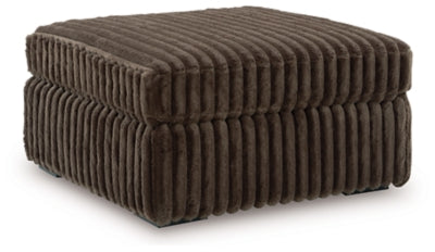 Oversized Accent Ottoman In Solid Chocolate Fabric