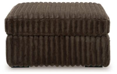 Oversized Accent Ottoman In Solid Chocolate Fabric