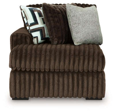 Left-Arm Facing Corner Chaise In Solid Chocolate Fabric